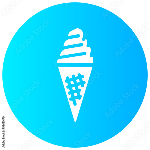 icecream round glyph vector icon
