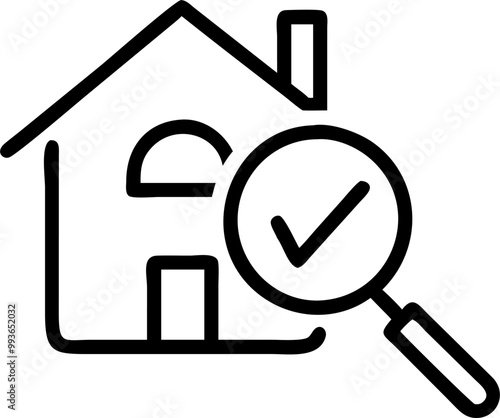 state examination of the house project, icon outline
