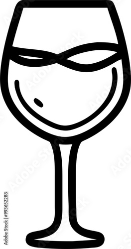 a wine glass filled with red wine, icon outline