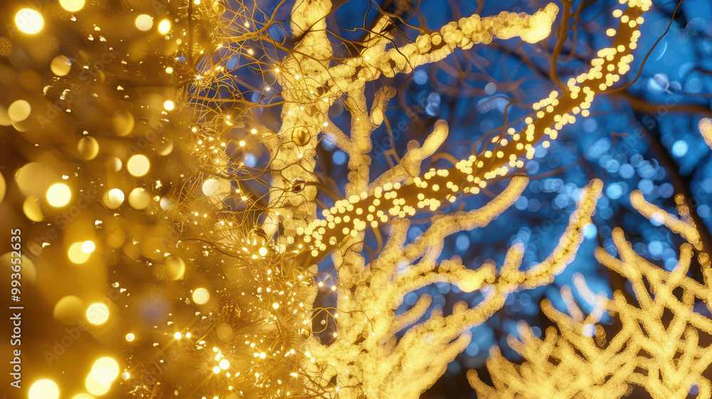 Gold Lights Bokeh Effect