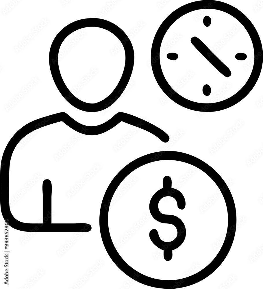 customer lifetime value, icon outline customer lifetime value, icon outline