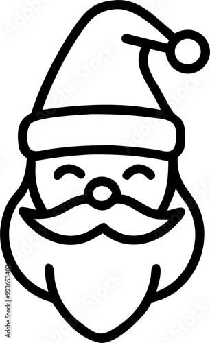 santa clause, icon outline