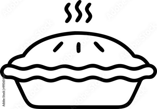 apple pie, icon outline