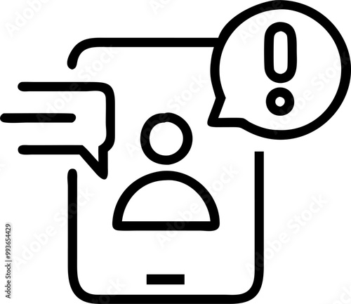 digital support for incident and query management, icon outline