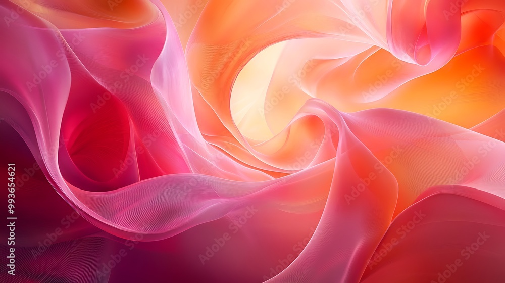 Obraz premium Abstract background of pink, orange, and yellow fabric.