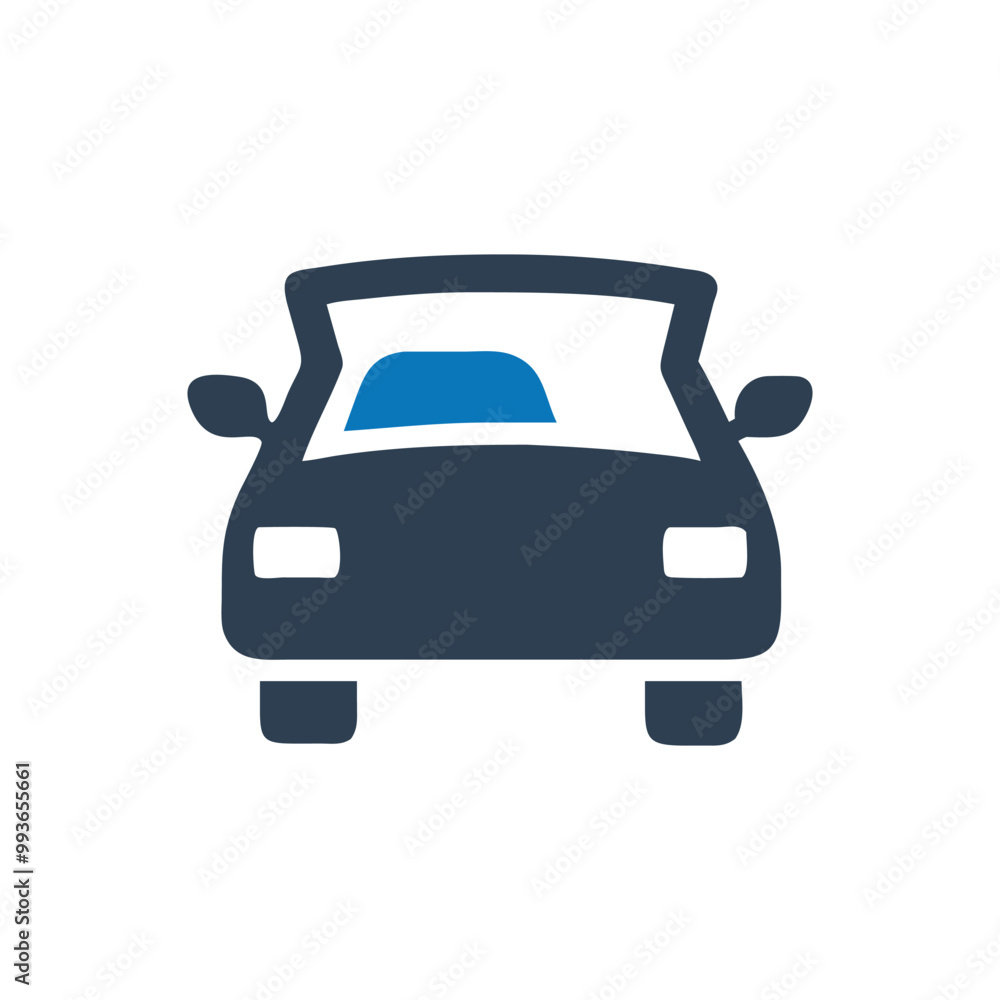 Front view of a compact car icon, Sedan car icon, Side view of a pickup truck icon Front view of a compact car icon, Sedan car icon, Side view of a pickup truck icon