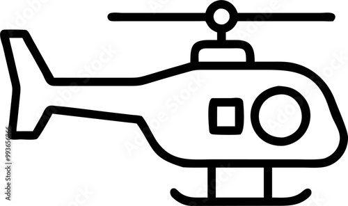 helicopter with camera gimbal, icon outline