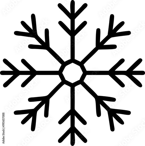 snow flake, icon outline
