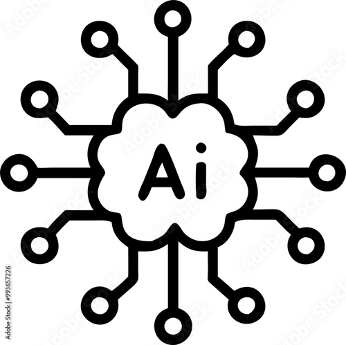 logo ia, icon outline