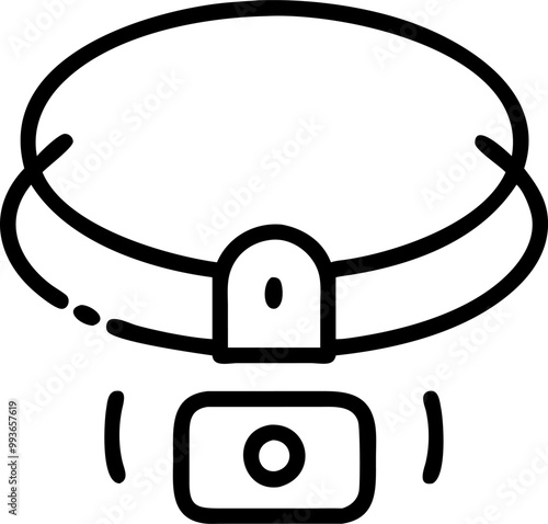 360 degree neck camera, icon outline