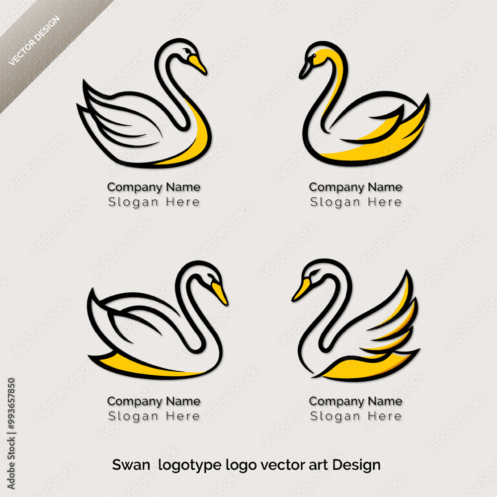 Obraz premium Graceful Swan Duck Logotype Vector Art Design