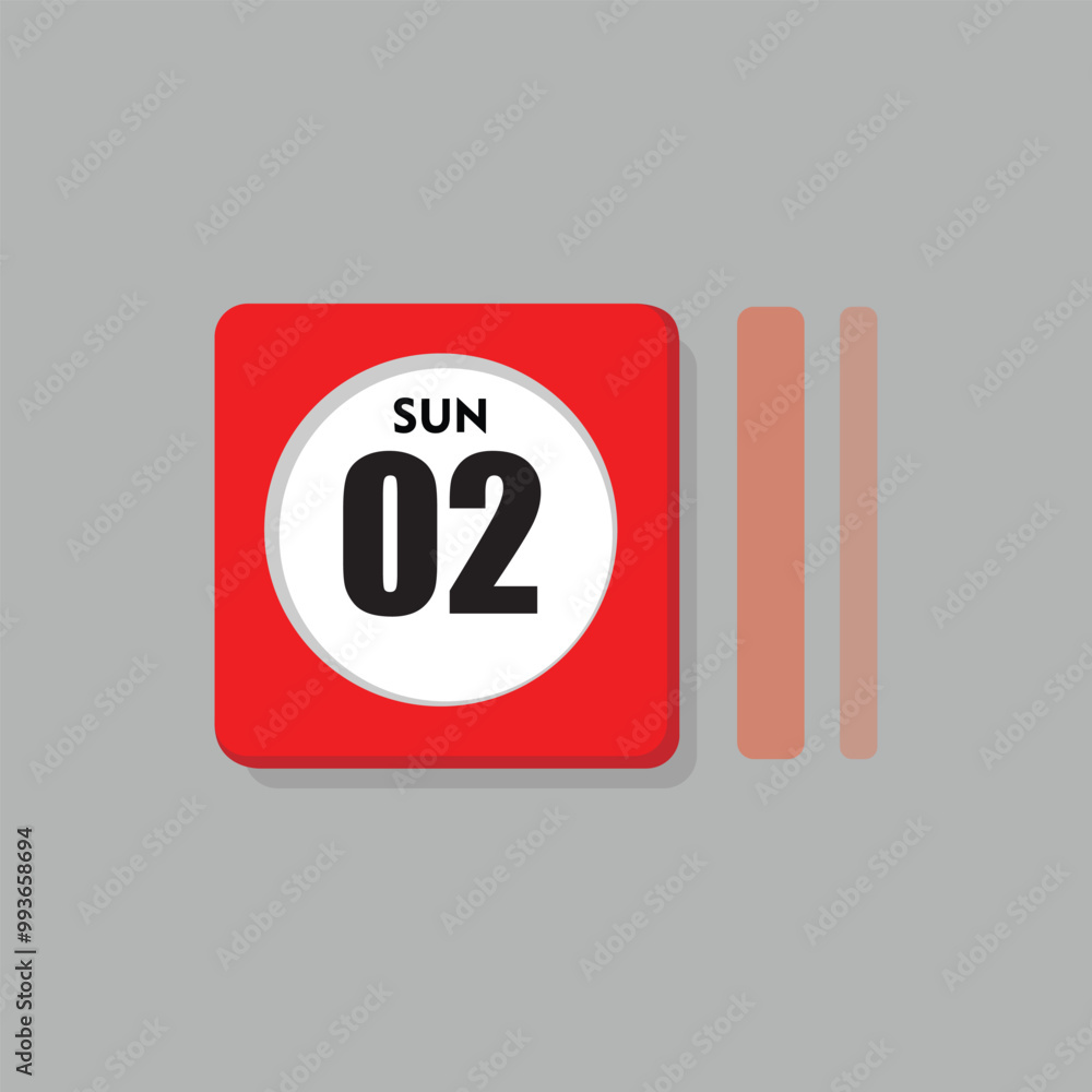 Obraz premium calender icon, 02 sunday icon