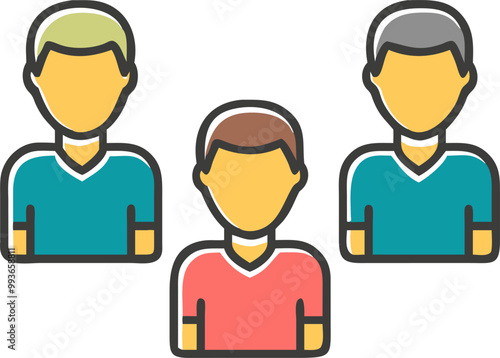 man icon vector set, icon offset fill