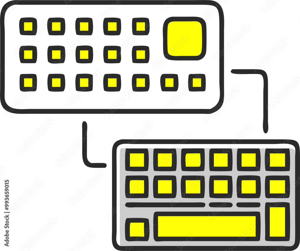 pattern with keyboard computer, icon offset fill pattern with keyboard computer, icon offset fill