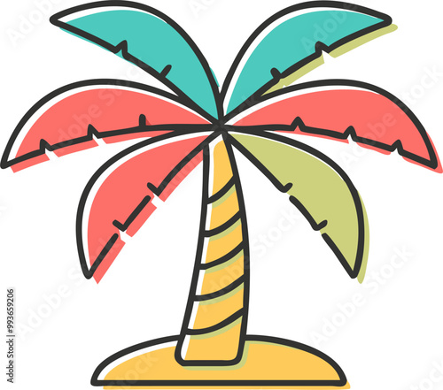 palm tree, icon offset fill