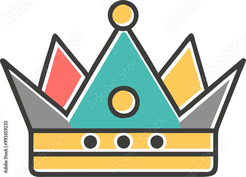 golden color crown icons, icon offset fill