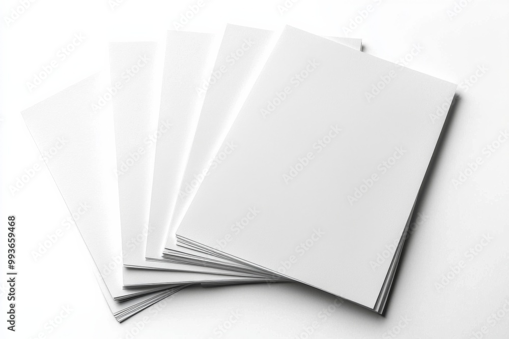 Blank A4 Stacked Paper Mockup isolated created with Generative AI Blank A4 Stacked Paper Mockup isolated created with Generative AI