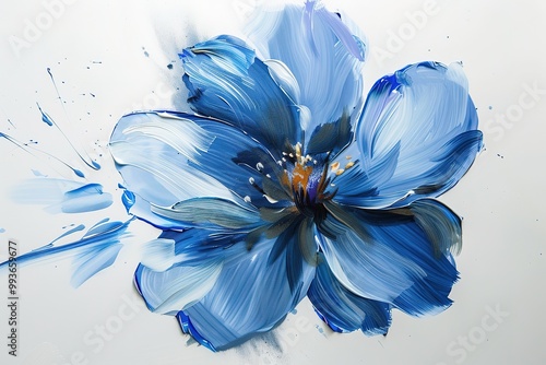 Hand painted modern style flowers. Spring flower seasonal nature background. Oil painting floral texture photo