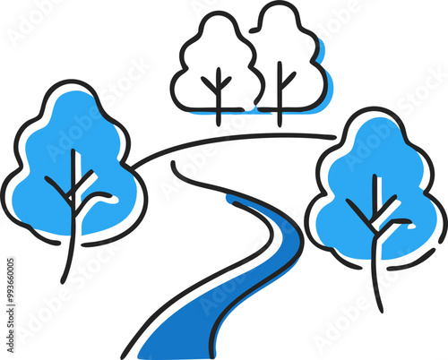 nature walk, icon doodle offset fill