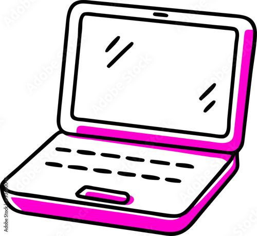 a laptop, icon doodle offset fill