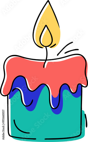 candle, icon doodle offset fill