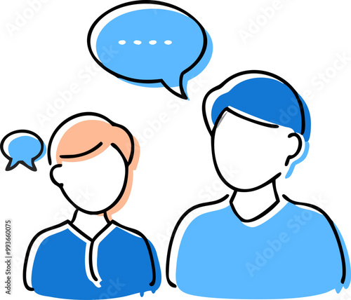talk with parrents, icon doodle offset fill