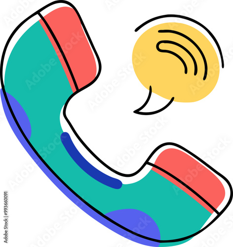 phone, icon doodle offset fill