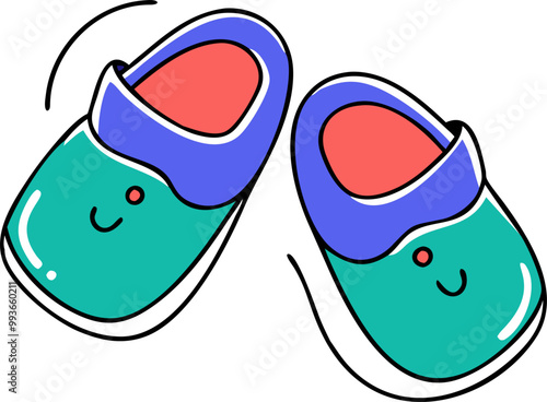 baby shoes, icon doodle offset fill