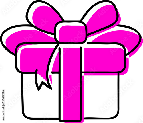 gift, icon doodle offset fill