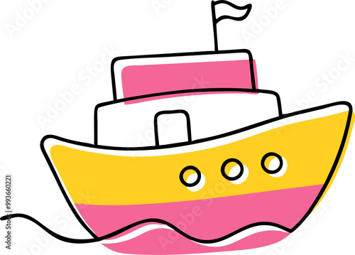 ship, icon doodle offset fill