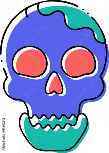 day of the dead silhouette, icon doodle offset fill