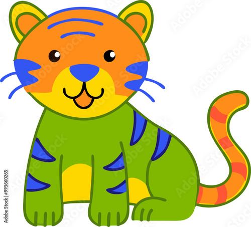 tiger, icon doodle offset fill