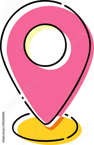 location sign, icon doodle offset fill