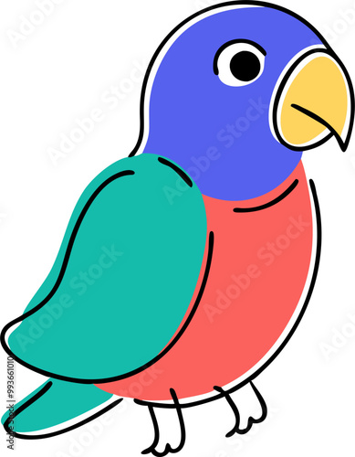 parrot, icon doodle offset fill