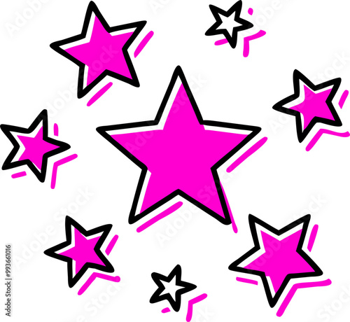 stars, icon doodle offset fill