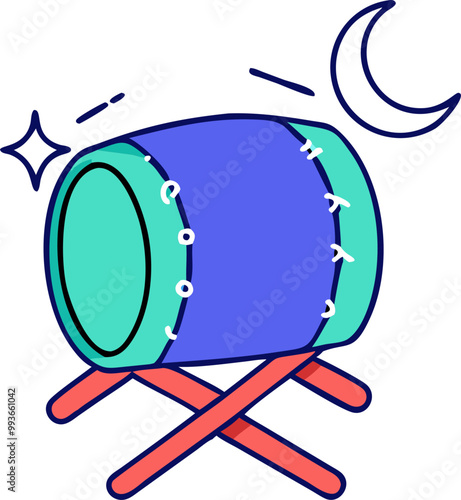 mosque drum, icon doodle offset fill