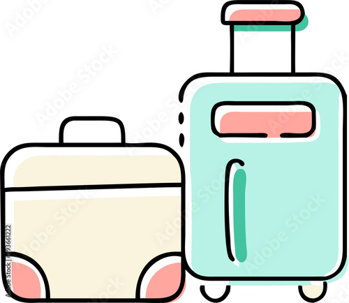 luggage, icon doodle offset fill