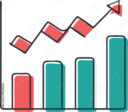 chart, icon doodle offset fill