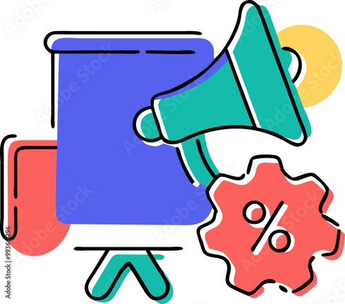 promotion workshop, icon doodle offset fill
