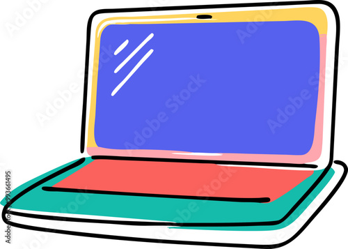 laptop, icon doodle offset fill