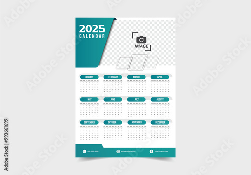 Free 2025 Calendar PSD Template with Cheerful Modern Design