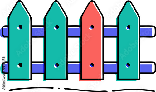 wooden fence, icon doodle offset fill