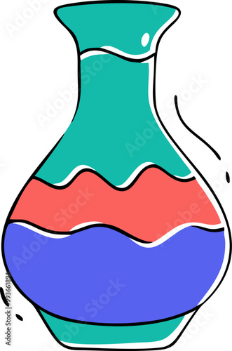 vase pottery, icon doodle offset fill