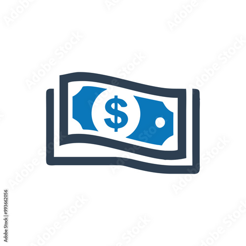 Stack of two dollar bills icon, Dollar bills icon