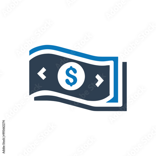 Stack of two dollar bills icon, Dollar bills icon, Money icon