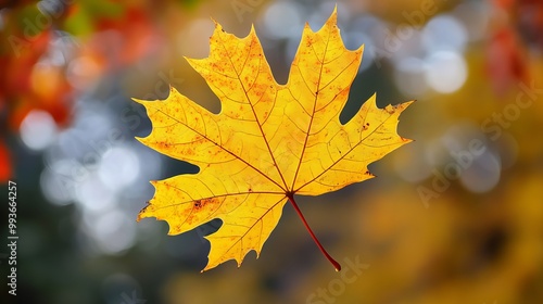 Yellow colored leaf in fall