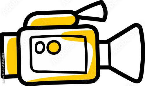 video camera, icon doodle fill
