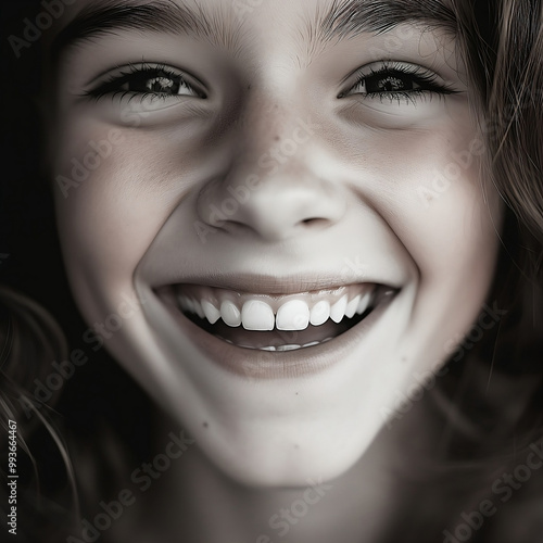 Radiant Smile of a Happy Child – Close-up Portrait