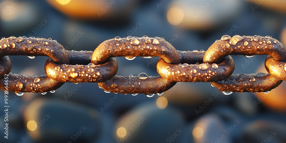 Dew Drops on Rusty Chain Dew Drops on Rusty Chain