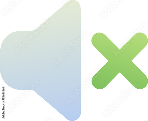turn off sounds, icon colored shapes gradient